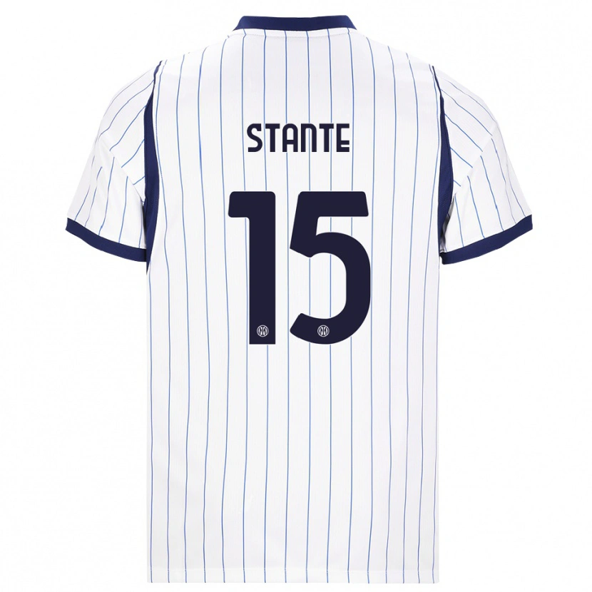 Danxen Dětské Francesco Stante #15 Bílá Tmavě Modrá Daleko Hráčské Dresy 2026/27 Dres