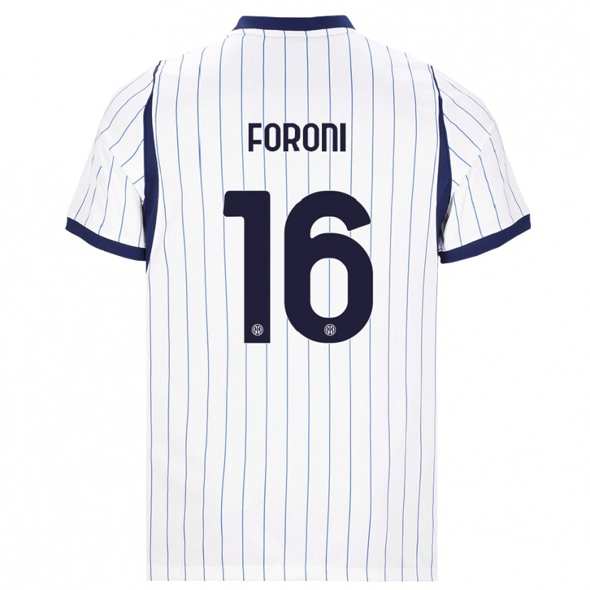Danxen Dětské Alessandro Foroni #16 Bílá Tmavě Modrá Daleko Hráčské Dresy 2026/27 Dres