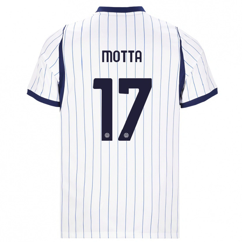 Danxen Dětské Matteo Motta #17 Bílá Tmavě Modrá Daleko Hráčské Dresy 2026/27 Dres