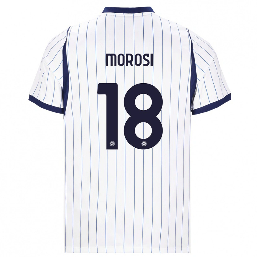 Danxen Dětské Cesare Morosi #18 Bílá Tmavě Modrá Daleko Hráčské Dresy 2026/27 Dres