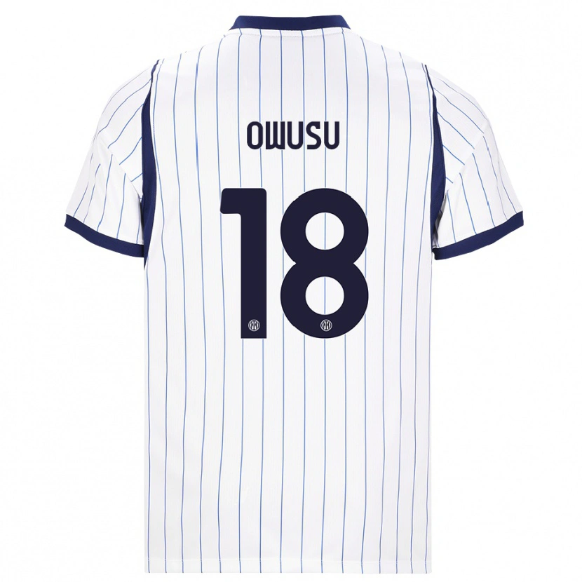 Danxen Dětské Wilberforce Owusu #18 Bílá Tmavě Modrá Daleko Hráčské Dresy 2026/27 Dres