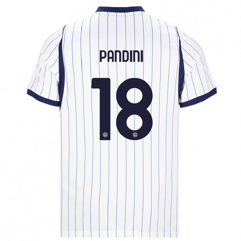 Danxen Dětské Marta Pandini #18 Bílá Tmavě Modrá Daleko Hráčské Dresy 2026/27 Dres