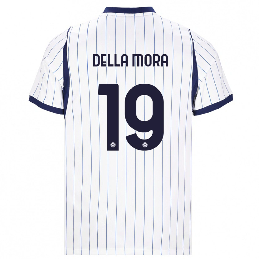 Danxen Dětské Tommaso Della Mora #19 Bílá Tmavě Modrá Daleko Hráčské Dresy 2026/27 Dres