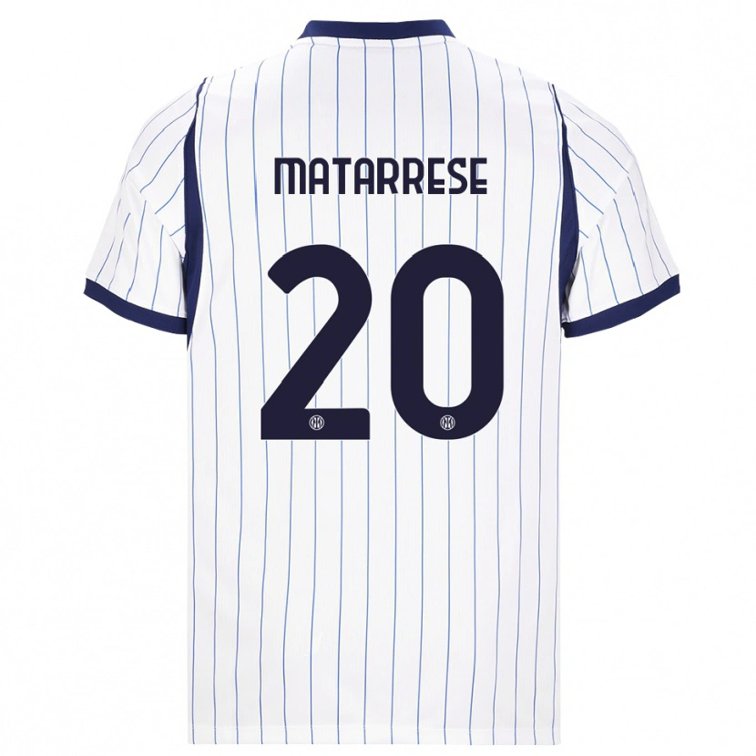 Danxen Dětské Thomas Matarrese #20 Bílá Tmavě Modrá Daleko Hráčské Dresy 2026/27 Dres