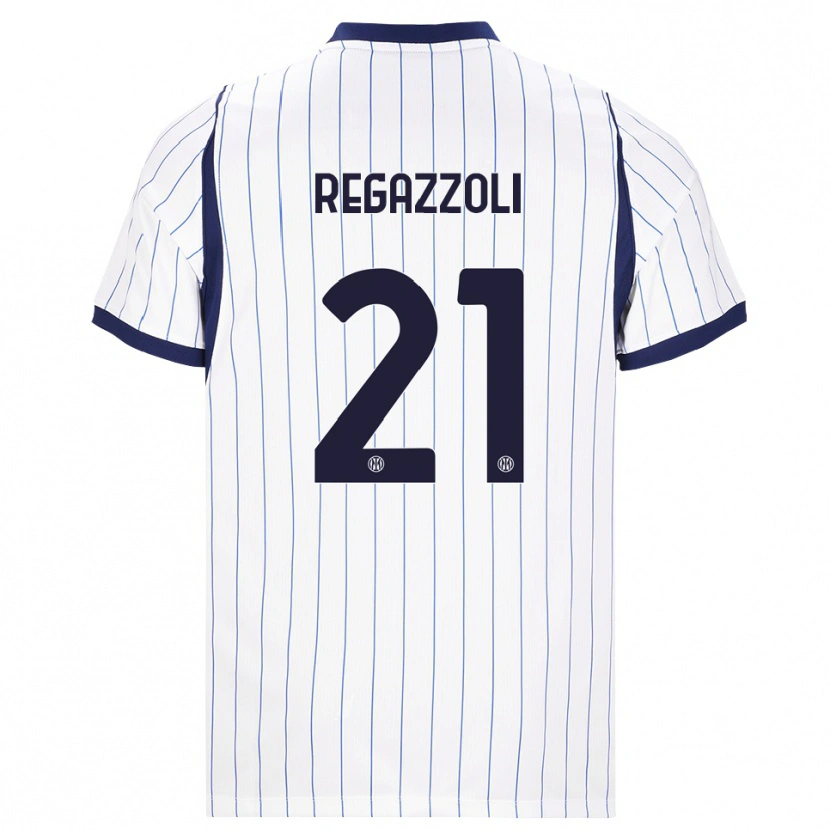 Danxen Dětské Alice Regazzoli #21 Bílá Tmavě Modrá Daleko Hráčské Dresy 2026/27 Dres