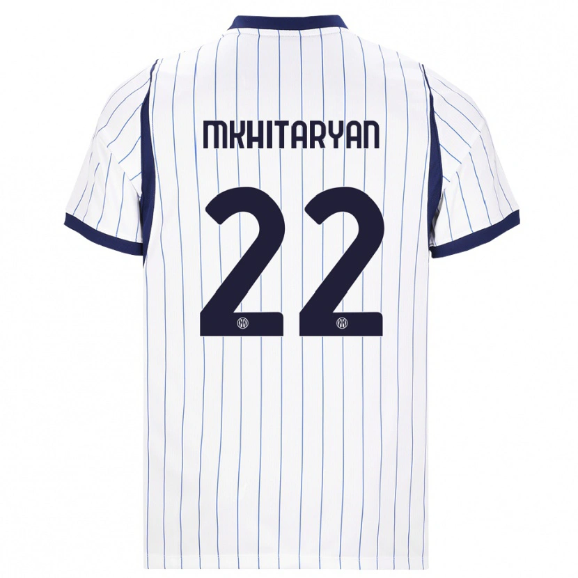 Danxen Dětské Henrikh Mkhitaryan #22 Bílá Tmavě Modrá Daleko Hráčské Dresy 2026/27 Dres