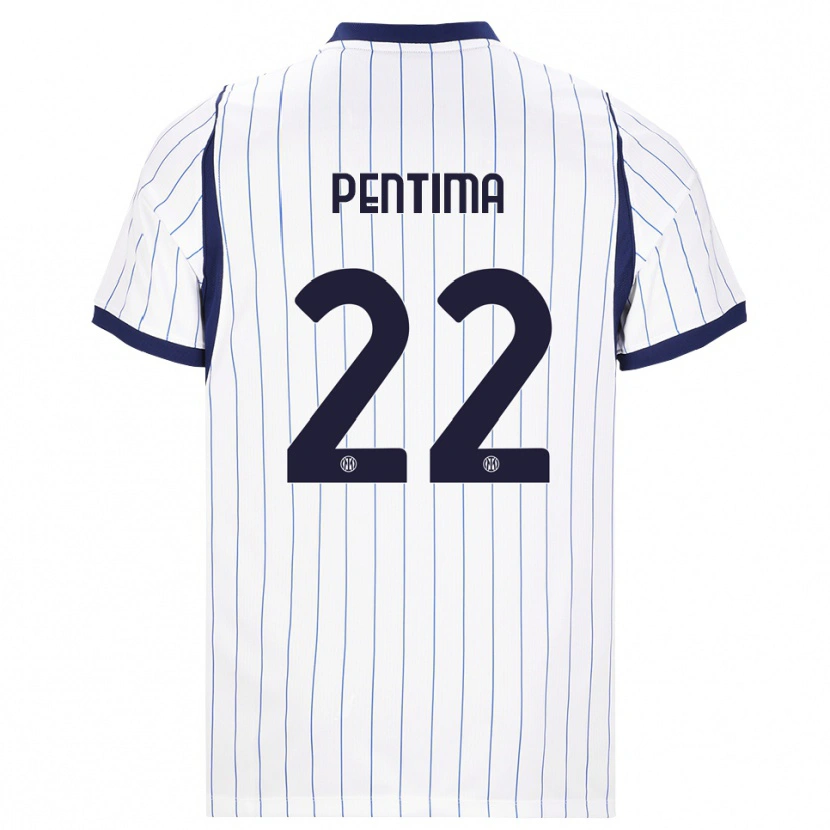 Danxen Dětské Alessandro Pentima #22 Bílá Tmavě Modrá Daleko Hráčské Dresy 2026/27 Dres
