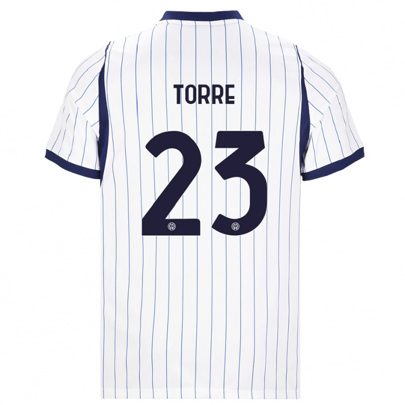 Danxen Dětské Pietro La Torre #23 Bílá Tmavě Modrá Daleko Hráčské Dresy 2026/27 Dres