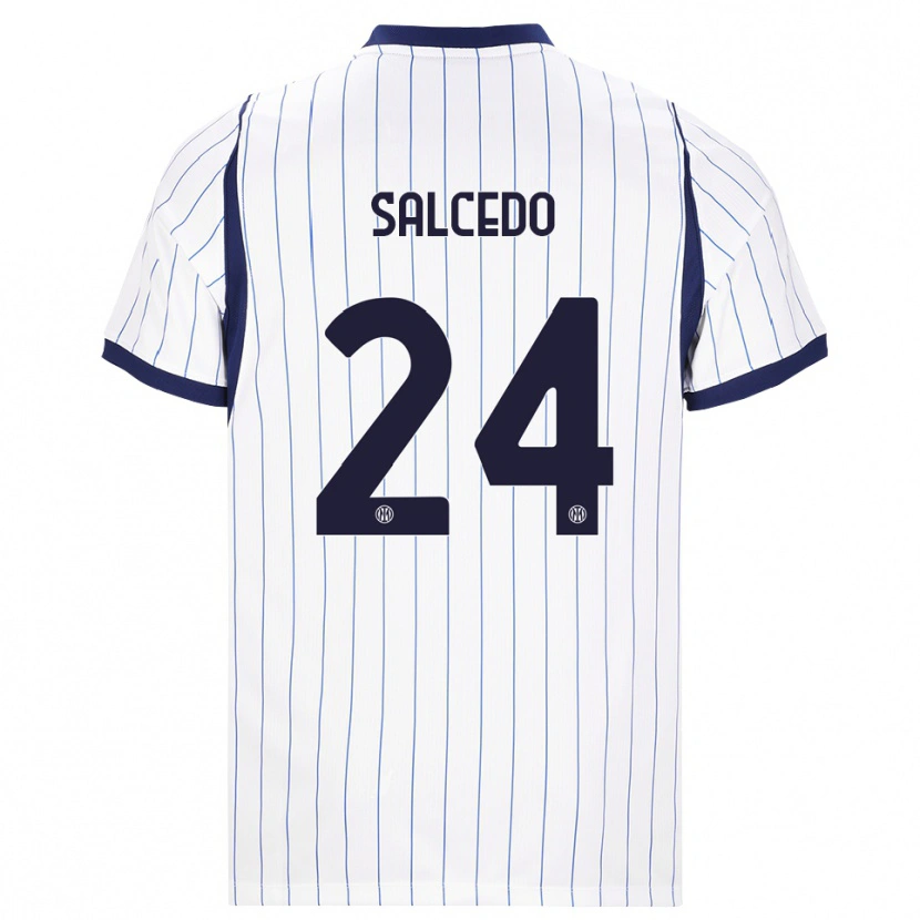 Danxen Dětské Eddie Salcedo #24 Bílá Tmavě Modrá Daleko Hráčské Dresy 2026/27 Dres