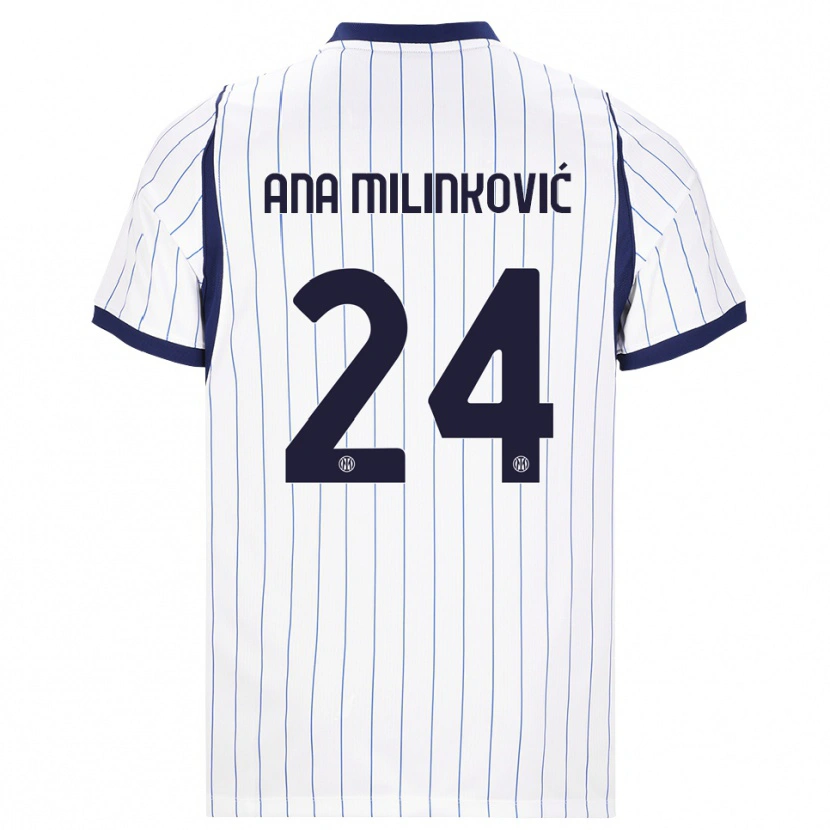 Danxen Dětské Marija Ana Milinković #24 Bílá Tmavě Modrá Daleko Hráčské Dresy 2026/27 Dres