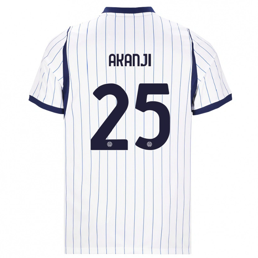 Danxen Dětské Manuel Akanji #25 Bílá Tmavě Modrá Daleko Hráčské Dresy 2026/27 Dres