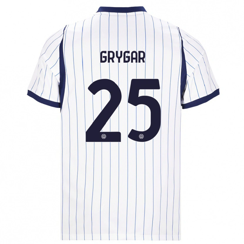 Danxen Dětské Samuel Grygar #25 Bílá Tmavě Modrá Daleko Hráčské Dresy 2026/27 Dres