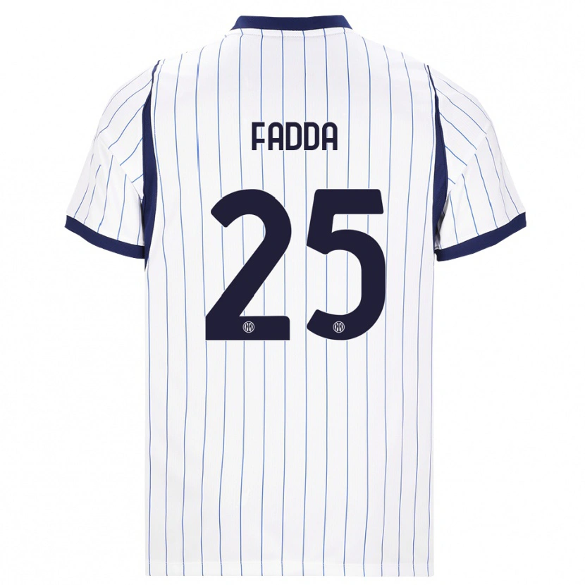 Danxen Dětské Paola Fadda #25 Bílá Tmavě Modrá Daleko Hráčské Dresy 2026/27 Dres