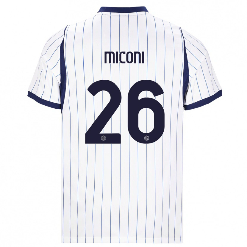 Danxen Dětské Riccardo Miconi #26 Bílá Tmavě Modrá Daleko Hráčské Dresy 2026/27 Dres