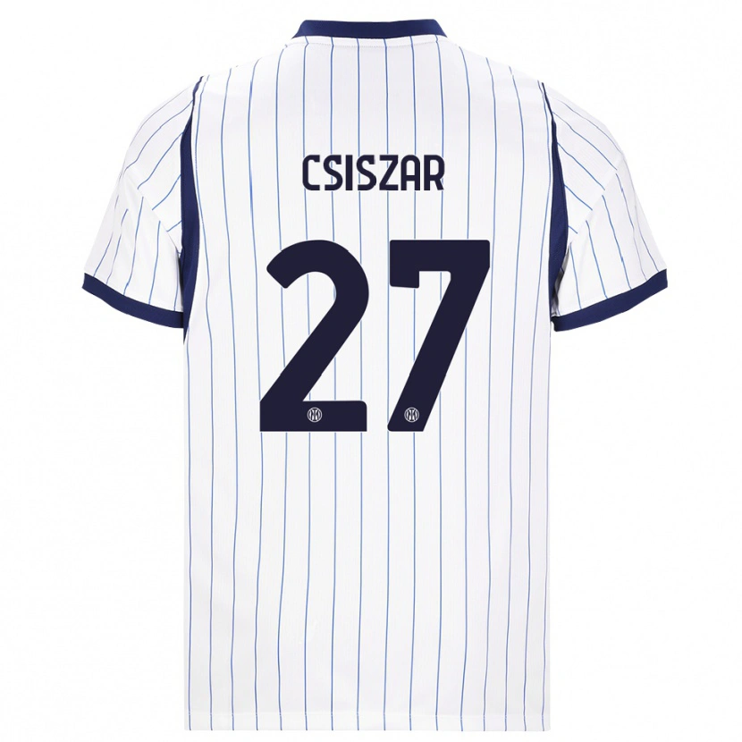Danxen Dětské Henrietta Csiszar #27 Bílá Tmavě Modrá Daleko Hráčské Dresy 2026/27 Dres