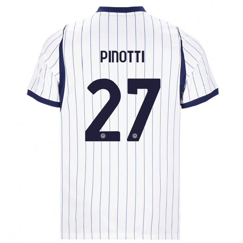 Danxen Dětské Manuel Pinotti #27 Bílá Tmavě Modrá Daleko Hráčské Dresy 2026/27 Dres