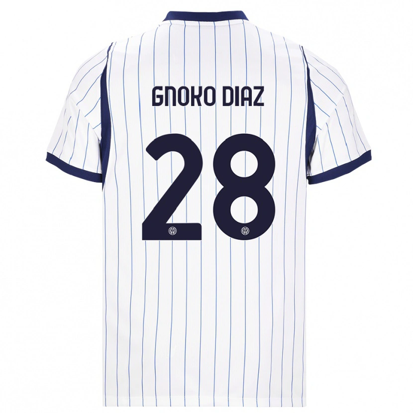 Danxen Dětské Hillary Gnoko Diaz #28 Bílá Tmavě Modrá Daleko Hráčské Dresy 2026/27 Dres