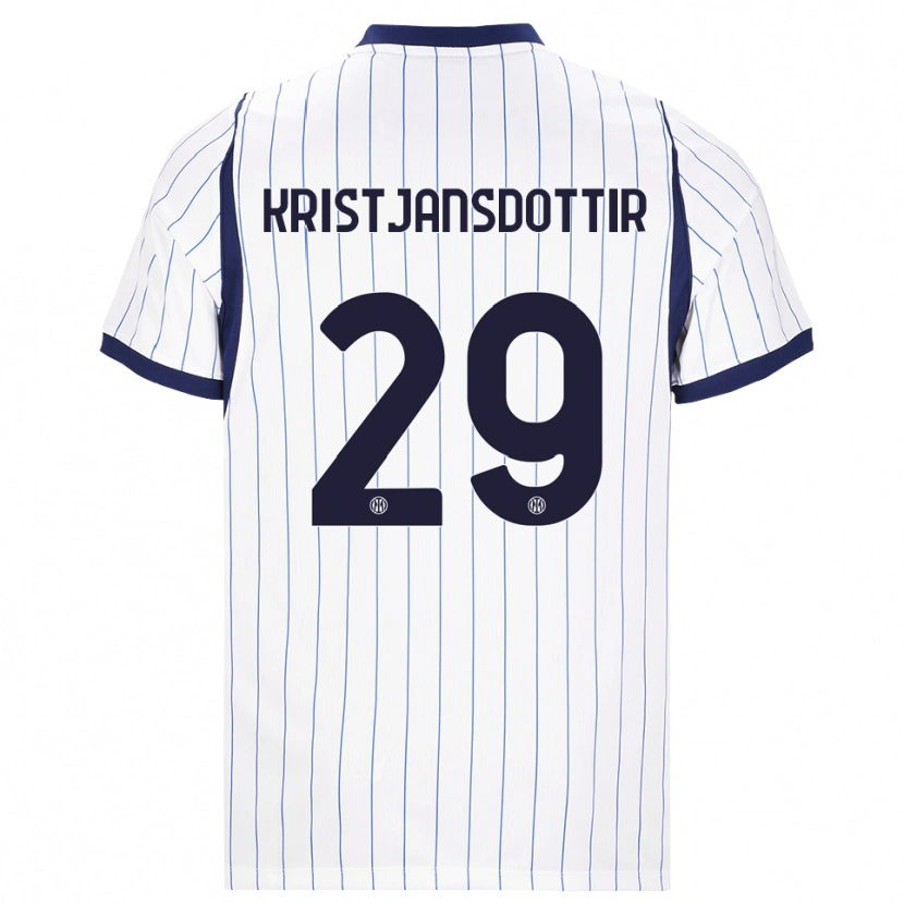 Danxen Dětské Anna Bjork Kristjansdottir #29 Bílá Tmavě Modrá Daleko Hráčské Dresy 2026/27 Dres