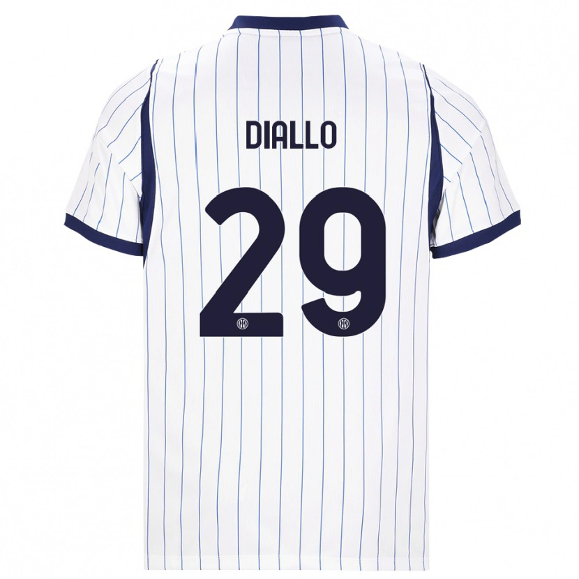 Danxen Dětské Oumar Diallo #29 Bílá Tmavě Modrá Daleko Hráčské Dresy 2026/27 Dres