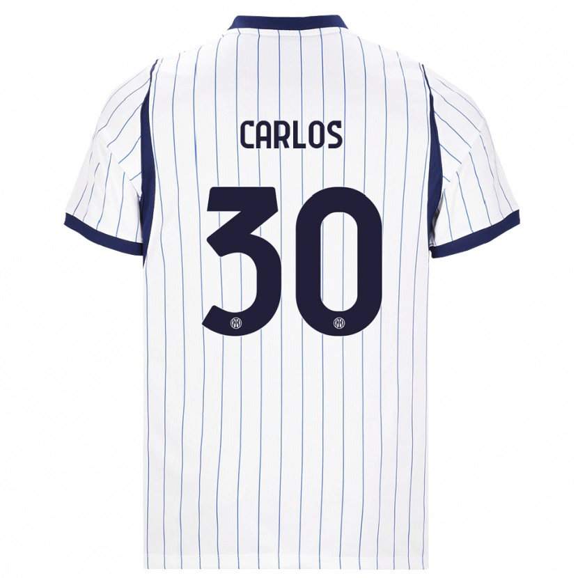 Danxen Dětské Carlos Augusto #30 Bílá Tmavě Modrá Daleko Hráčské Dresy 2026/27 Dres