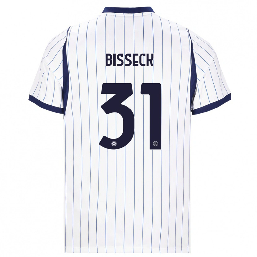 Danxen Dětské Yann Bisseck #31 Bílá Tmavě Modrá Daleko Hráčské Dresy 2026/27 Dres