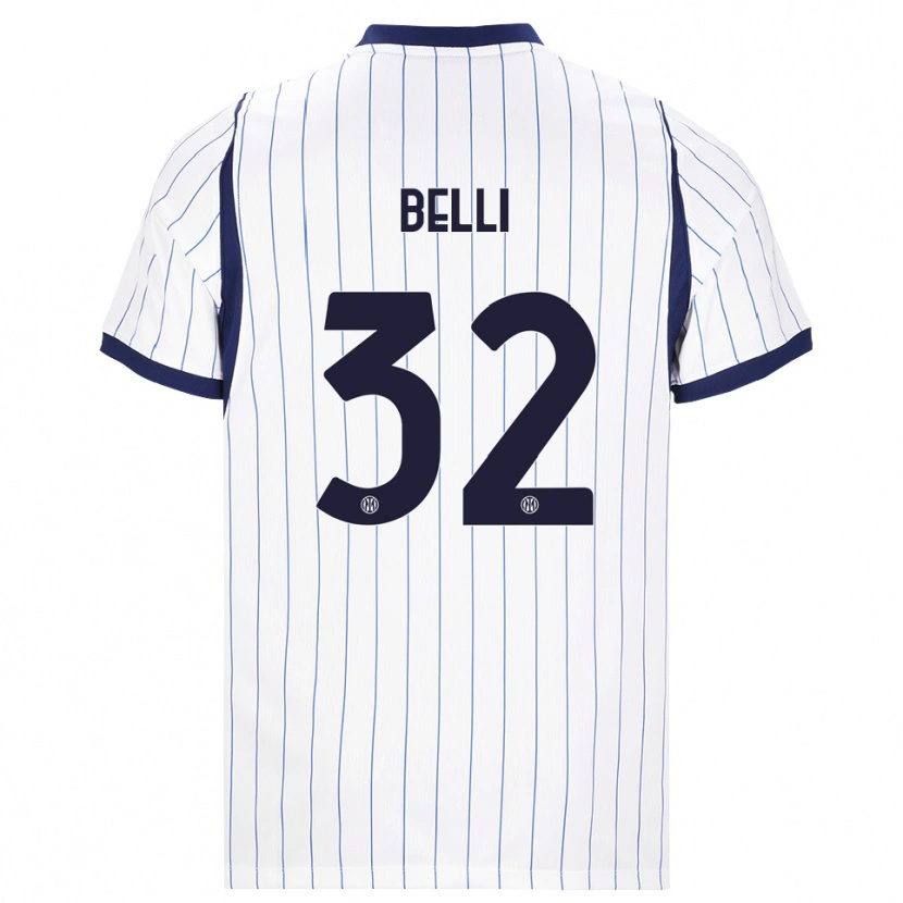 Danxen Dětské Elena Belli #32 Bílá Tmavě Modrá Daleko Hráčské Dresy 2026/27 Dres