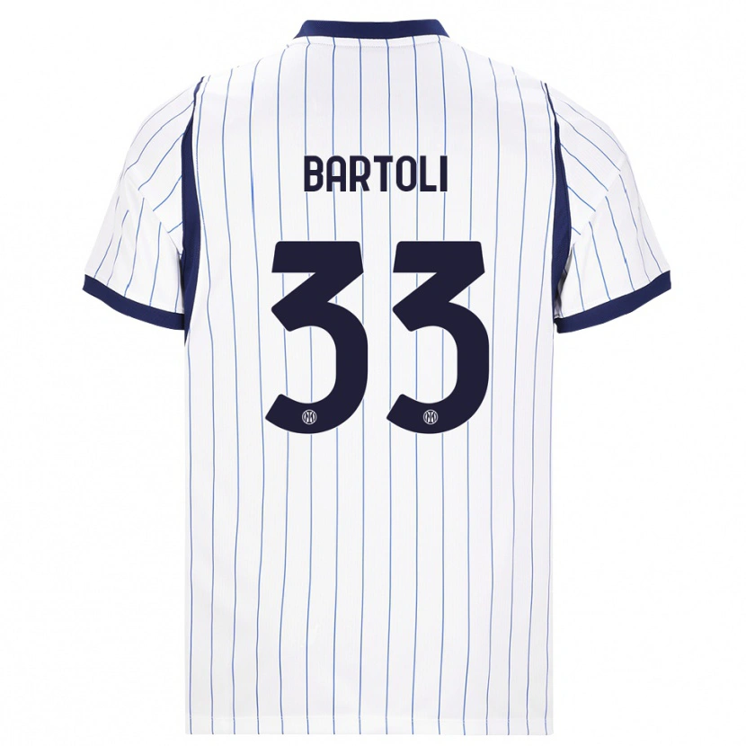 Danxen Dětské Elisa Bartoli #33 Bílá Tmavě Modrá Daleko Hráčské Dresy 2026/27 Dres