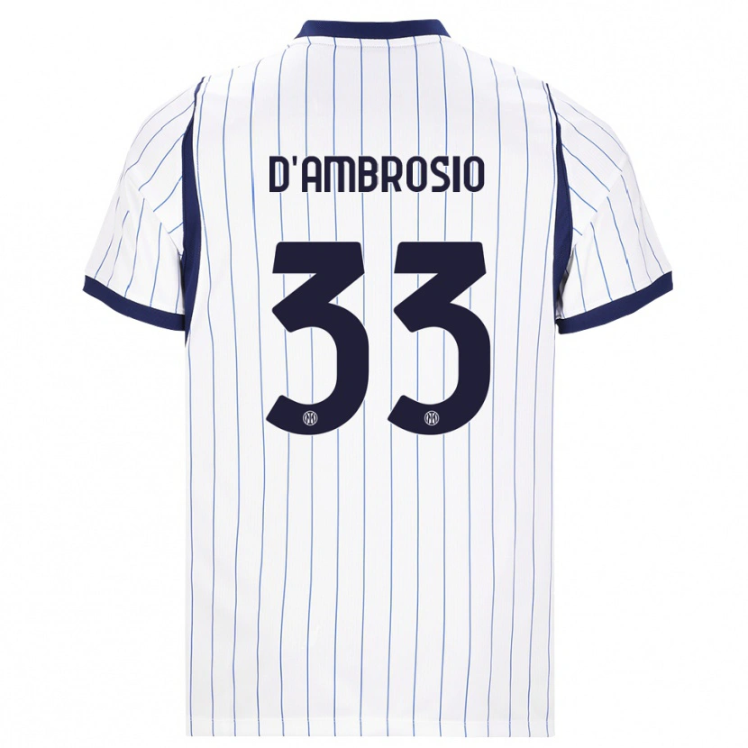 Danxen Dětské Danilo D'ambrosio #33 Bílá Tmavě Modrá Daleko Hráčské Dresy 2026/27 Dres