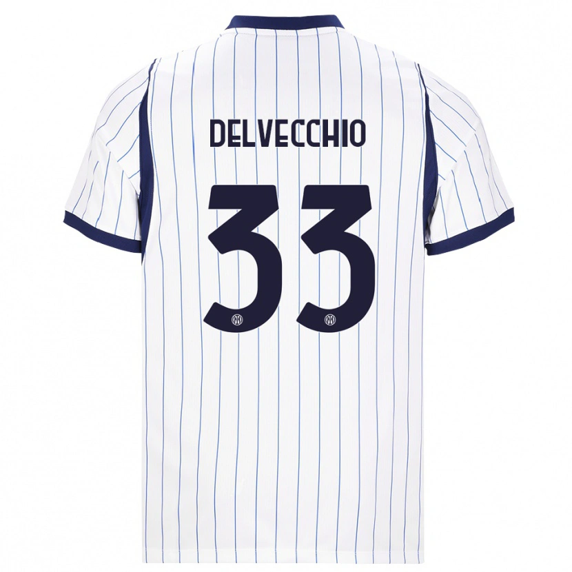 Danxen Dětské Gabriele Delvecchio #33 Bílá Tmavě Modrá Daleko Hráčské Dresy 2026/27 Dres