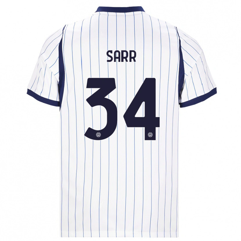 Danxen Dětské Amadou Sarr #34 Bílá Tmavě Modrá Daleko Hráčské Dresy 2026/27 Dres