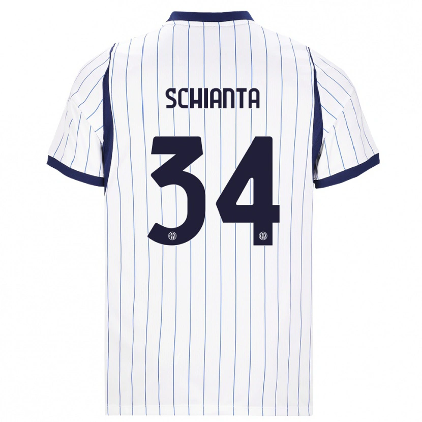 Danxen Dětské Valentina Schianta #34 Bílá Tmavě Modrá Daleko Hráčské Dresy 2026/27 Dres