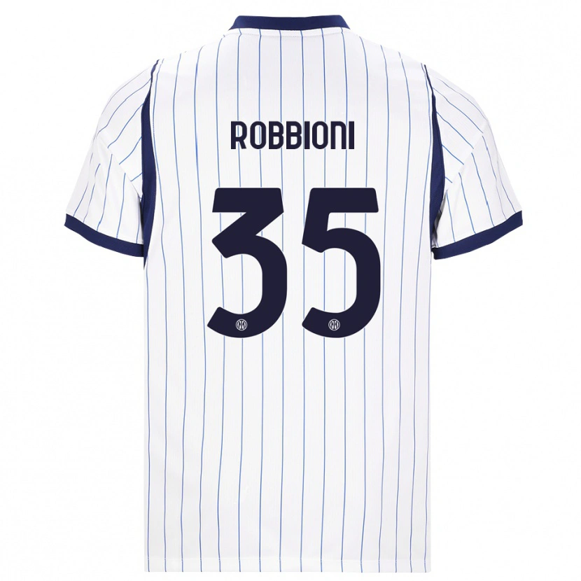 Danxen Dětské Matilde Robbioni #35 Bílá Tmavě Modrá Daleko Hráčské Dresy 2026/27 Dres