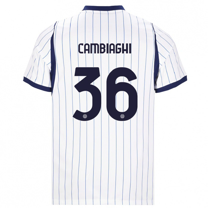 Danxen Dětské Michela Cambiaghi #36 Bílá Tmavě Modrá Daleko Hráčské Dresy 2026/27 Dres
