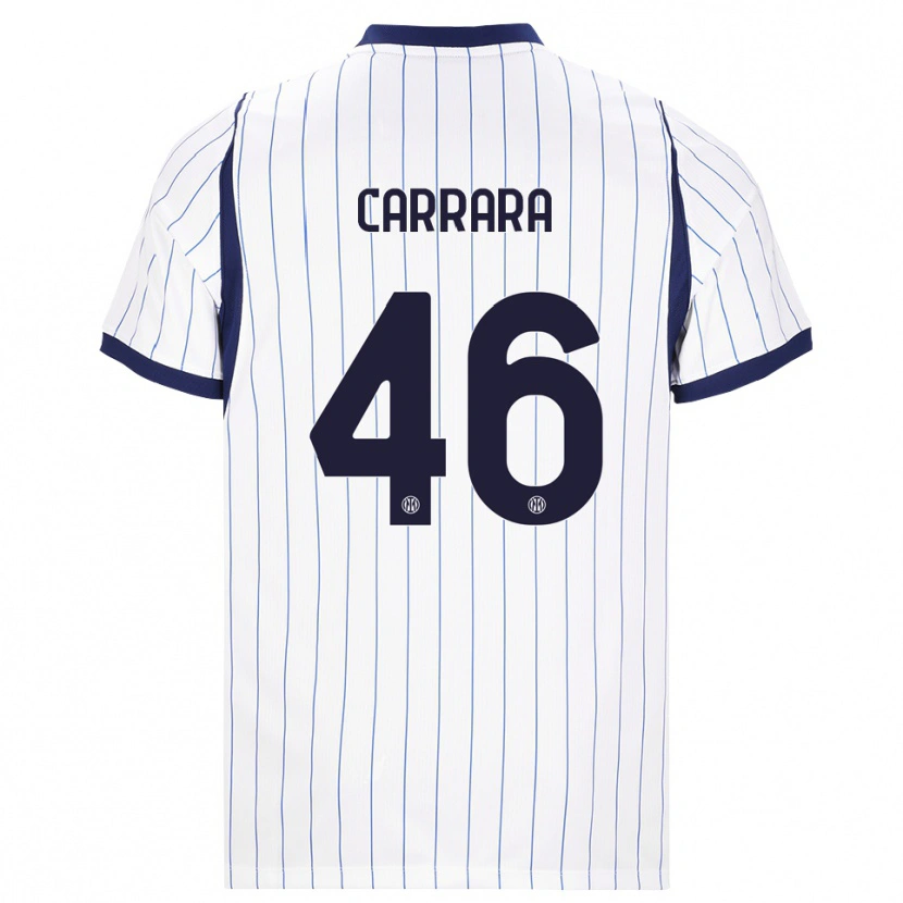 Danxen Dětské Cristian Carrara #46 Bílá Tmavě Modrá Daleko Hráčské Dresy 2026/27 Dres