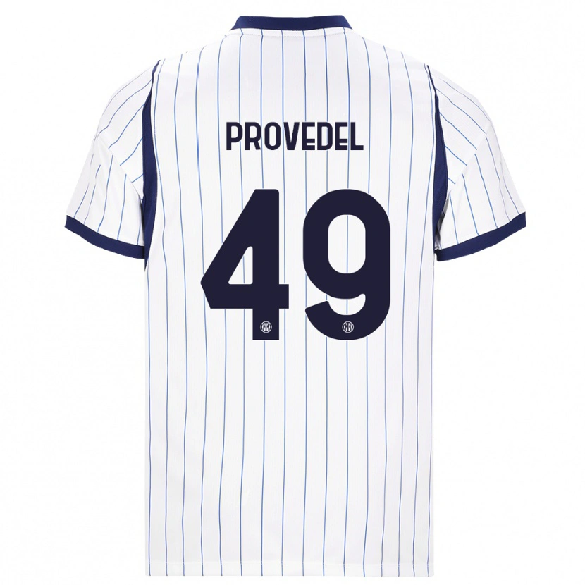 Danxen Dětské Ivan Provedel #49 Bílá Tmavě Modrá Daleko Hráčské Dresy 2026/27 Dres