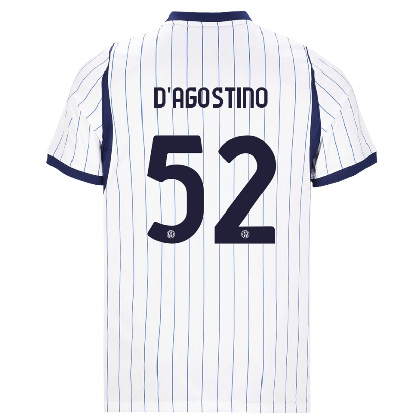 Danxen Dětské Giovanni D'agostino #52 Bílá Tmavě Modrá Daleko Hráčské Dresy 2026/27 Dres