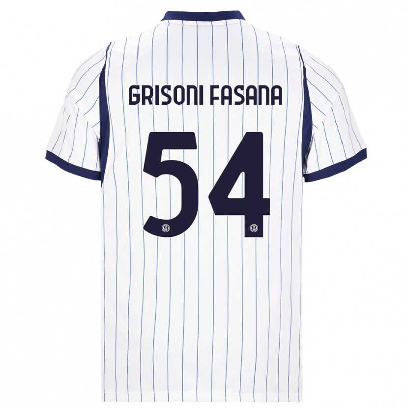 Danxen Dětské Marco Grisoni Fasana #54 Bílá Tmavě Modrá Daleko Hráčské Dresy 2026/27 Dres