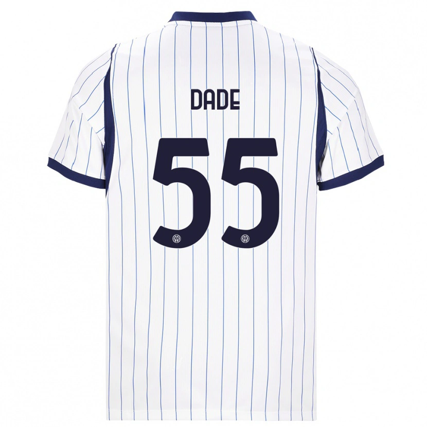 Danxen Dětské Emmanuel Dade #55 Bílá Tmavě Modrá Daleko Hráčské Dresy 2026/27 Dres