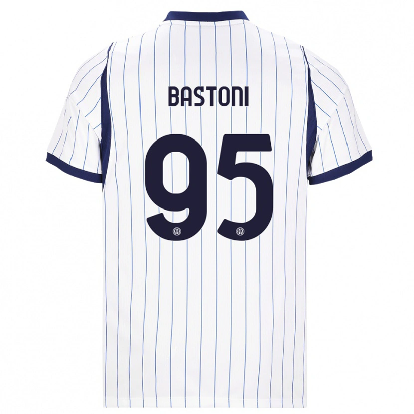 Danxen Dětské Alessandro Bastoni #95 Bílá Tmavě Modrá Daleko Hráčské Dresy 2026/27 Dres