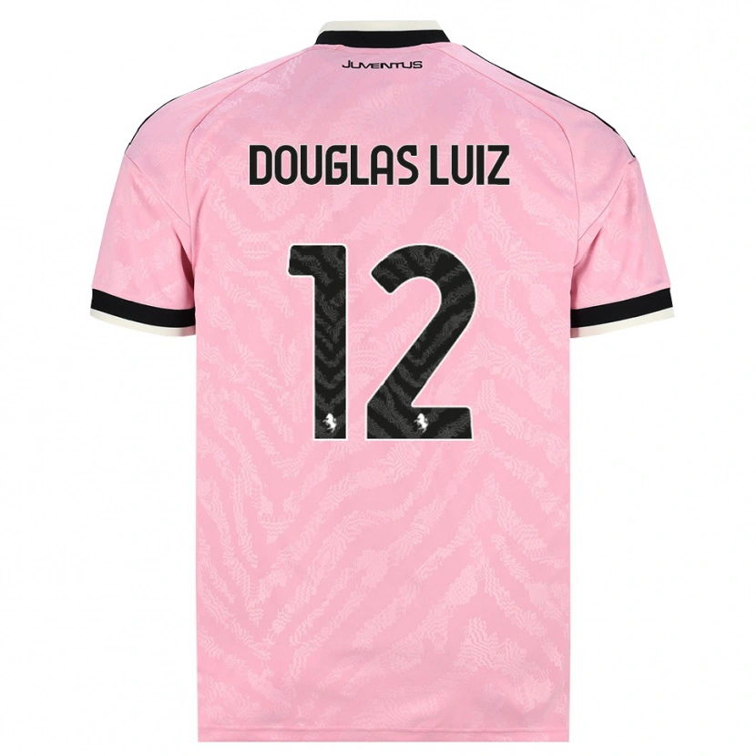 Danxen Dětské Douglas Luiz #12 Růžová Černá Daleko Hráčské Dresy 2026/27 Dres