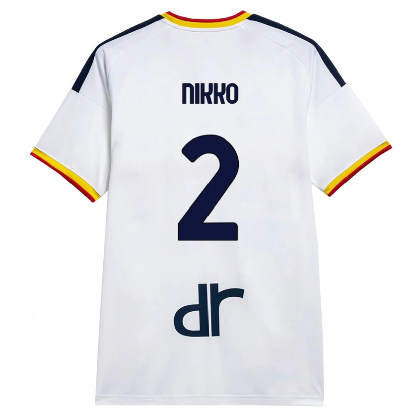 Danxen Dětské Jimi Nikko #2 Bílá Žlutá Červená Daleko Hráčské Dresy 2026/27 Dres
