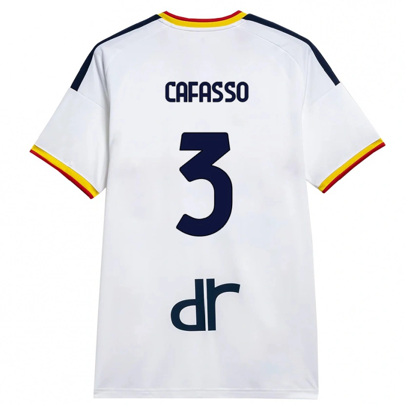 Danxen Dětské Giuseppe Cafasso #3 Bílá Žlutá Červená Daleko Hráčské Dresy 2026/27 Dres