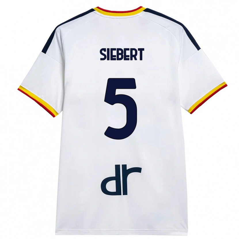 Danxen Dětské Jamil Siebert #5 Bílá Žlutá Červená Daleko Hráčské Dresy 2026/27 Dres