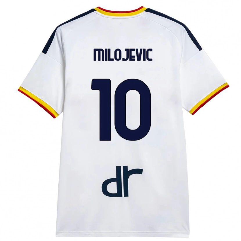Danxen Dětské Nemanja Milojevic #10 Bílá Žlutá Červená Daleko Hráčské Dresy 2026/27 Dres