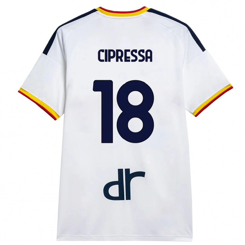 Danxen Dětské Lorenzo Cipressa #18 Bílá Žlutá Červená Daleko Hráčské Dresy 2026/27 Dres
