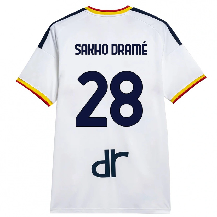 Danxen Dětské Samba Sakho Dramé #28 Bílá Žlutá Červená Daleko Hráčské Dresy 2026/27 Dres