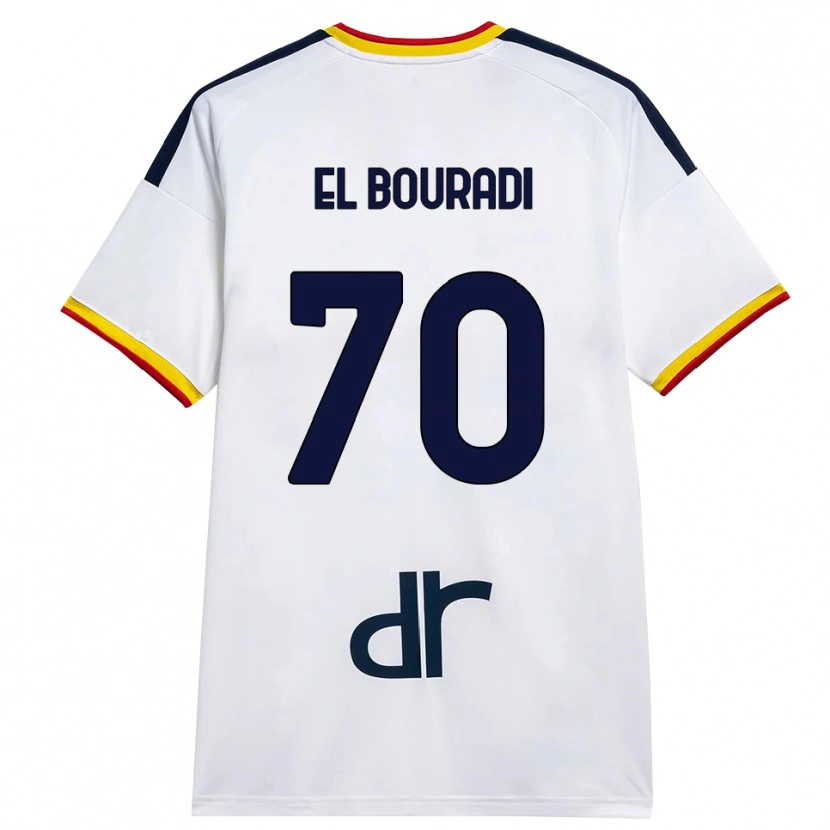 Danxen Dětské Walid El Bouradi #70 Bílá Žlutá Červená Daleko Hráčské Dresy 2026/27 Dres