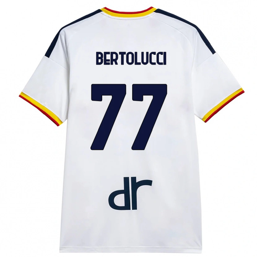 Danxen Dětské Sandro Bertolucci #77 Bílá Žlutá Červená Daleko Hráčské Dresy 2026/27 Dres