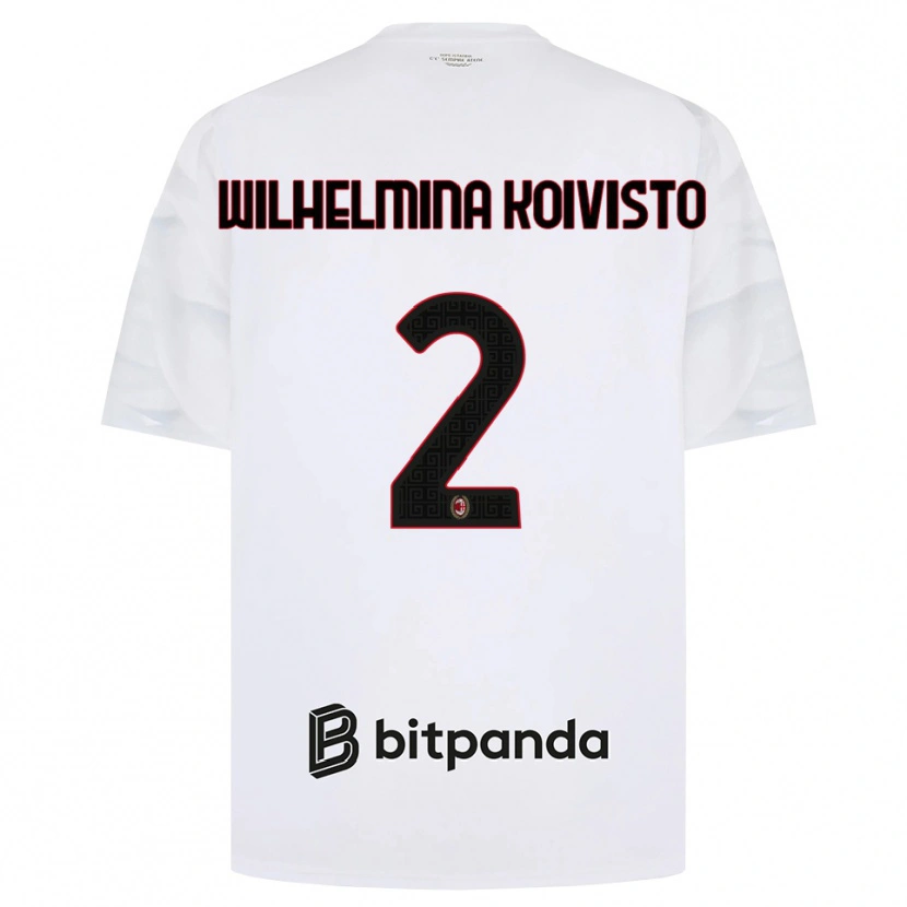Danxen Dětské Emma Wilhelmina Koivisto #2 Bílá Červená Černá Daleko Hráčské Dresy 2026/27 Dres