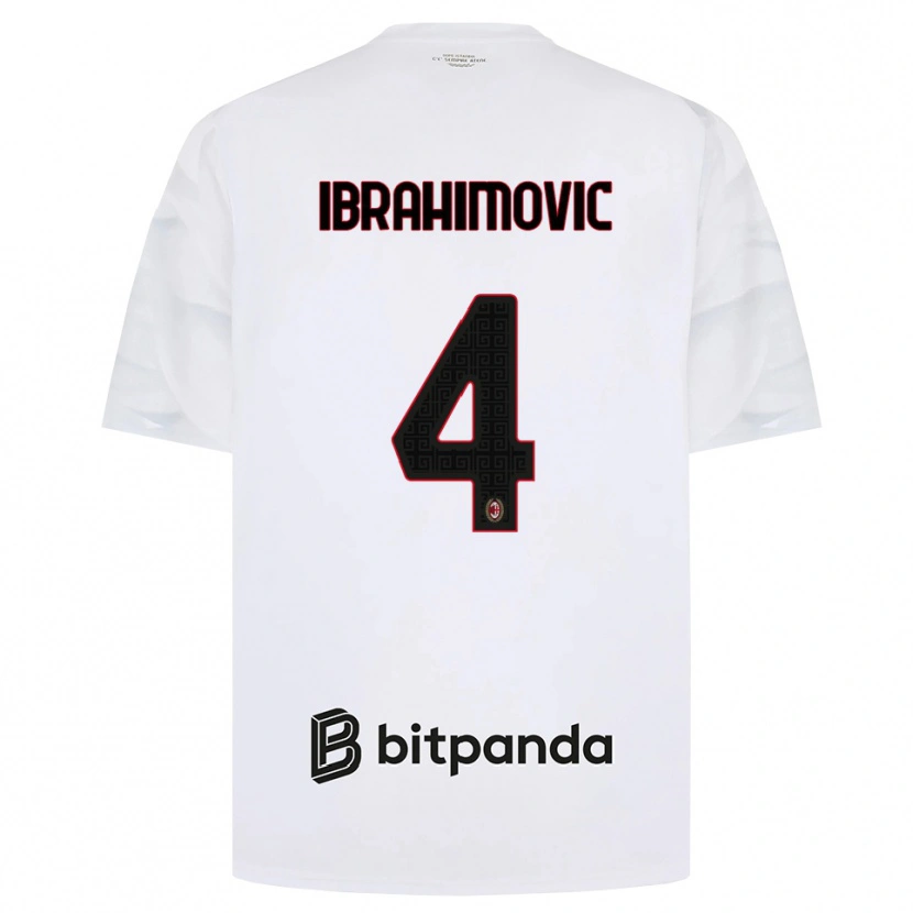 Danxen Dětské Vincent Ibrahimović #4 Bílá Červená Černá Daleko Hráčské Dresy 2026/27 Dres